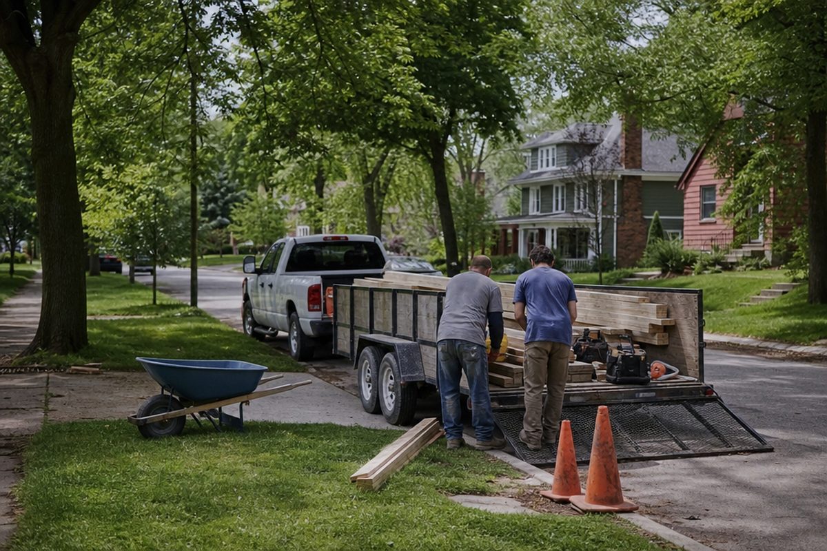 Contractor crew on a job site in the Cincinnati area