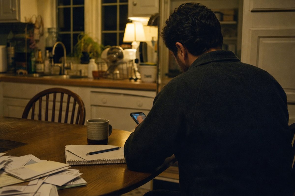 Homeowner researching contractors on a phone