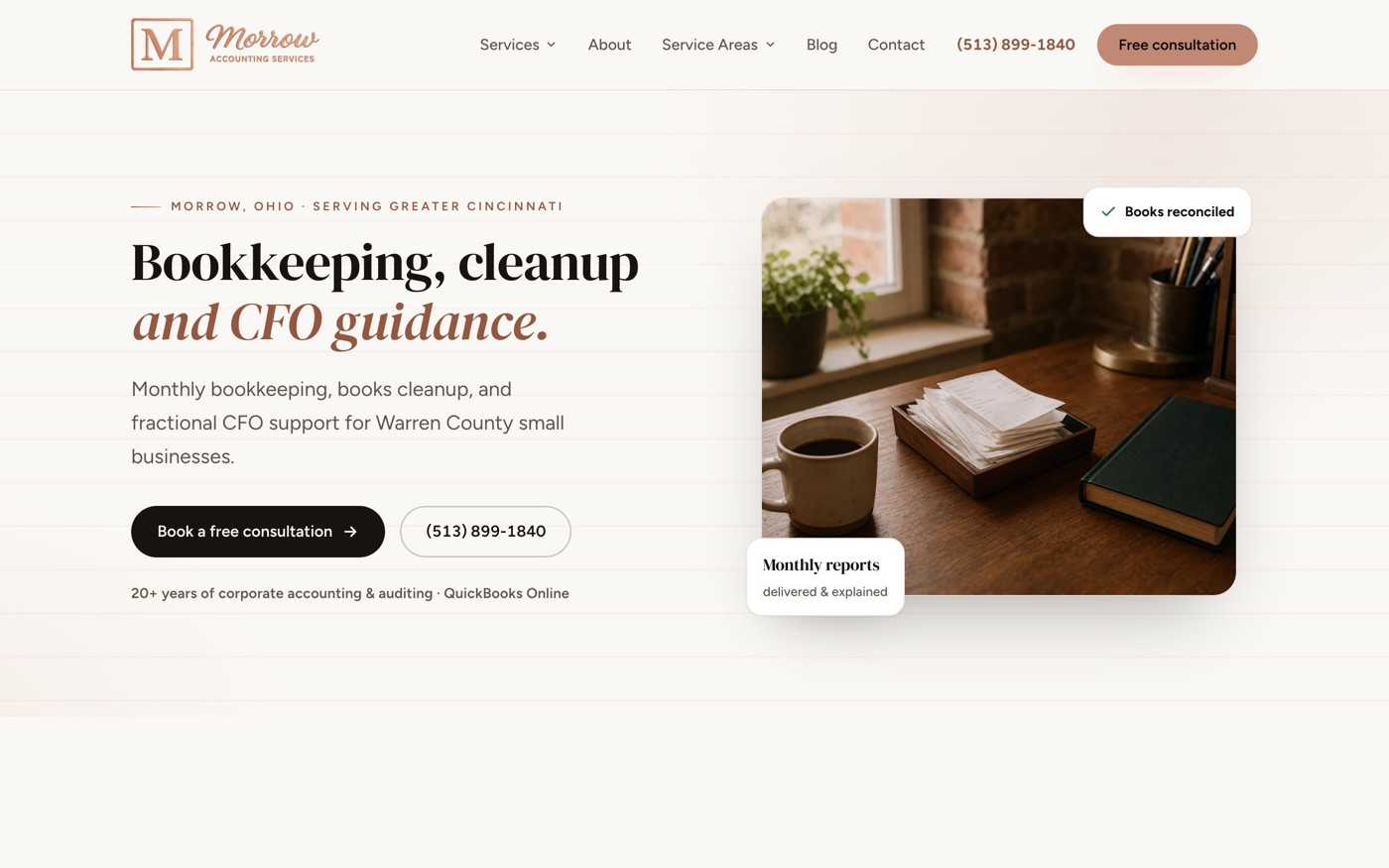 Morrow Accounting Services website